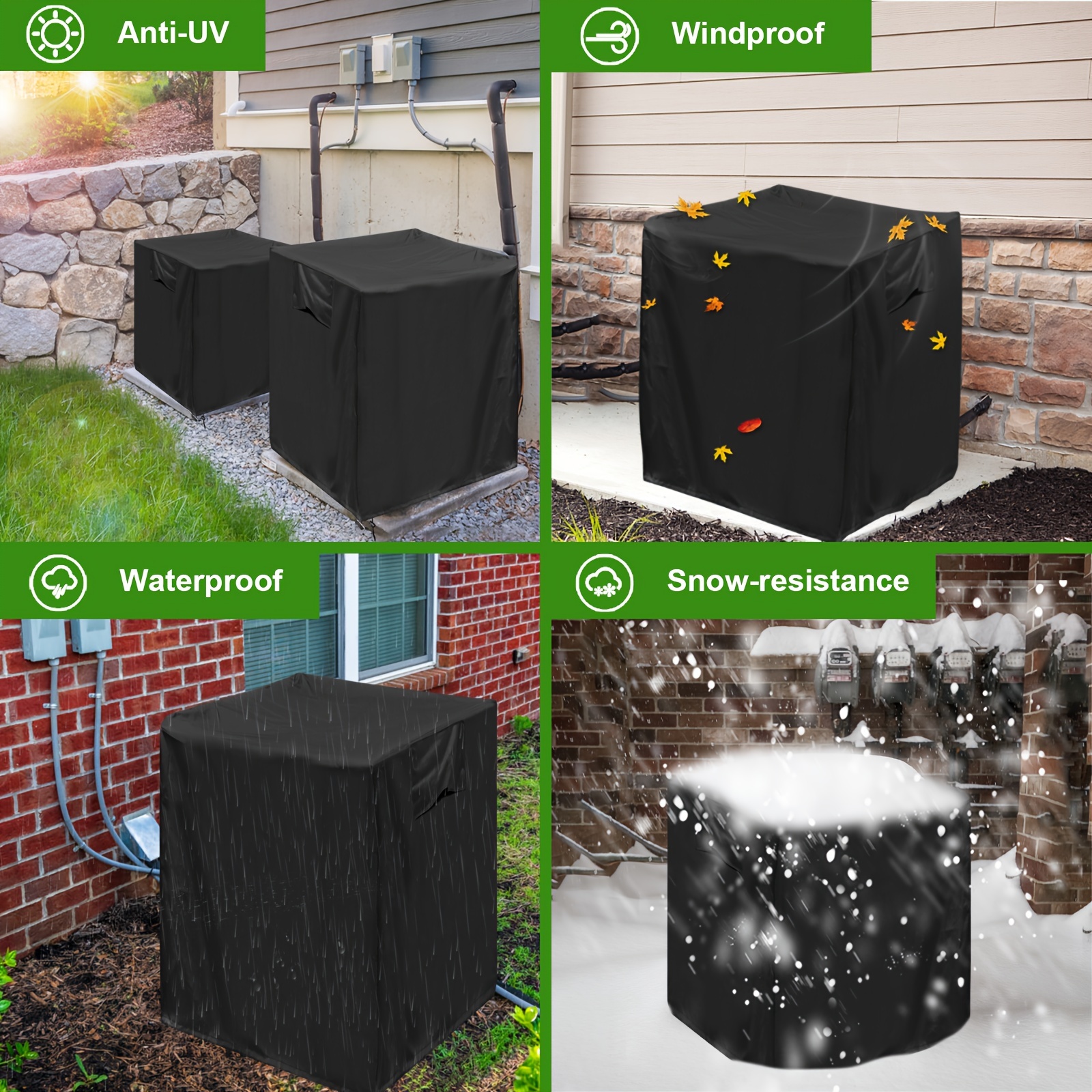   waterproof outdoor air conditioner cover anti snow square design for central ac units details 9