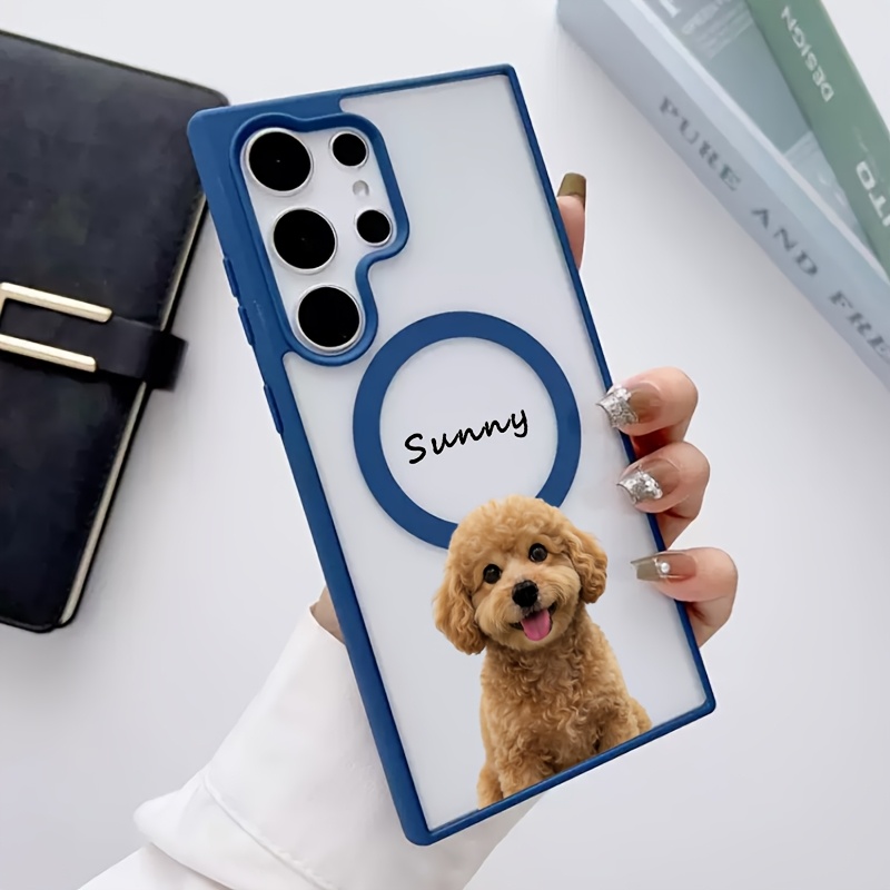 TEMU Phone Case - Diy Photo Pet Custom Name Magnetic Wireless Charging Phone Case, Suitable For Galaxy S26ultra S25edge S24 S23fe S22plus Series