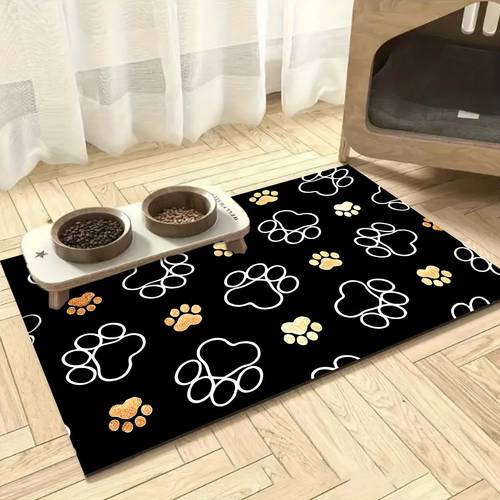 1pc mud animal paw print pet placemat quick drying cat and dog feeding mat easy to bowl mat dog mat universal pet mat for dog cage mat cat cage mat pet cage mat