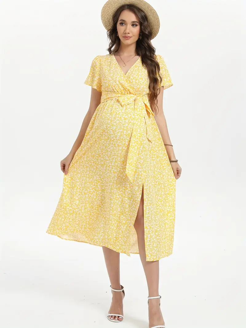 womens maternity dress v neck casual slit flowy maxi dress - Temu womens maternity dress v neck casual slit flowy maxi dress - Temu