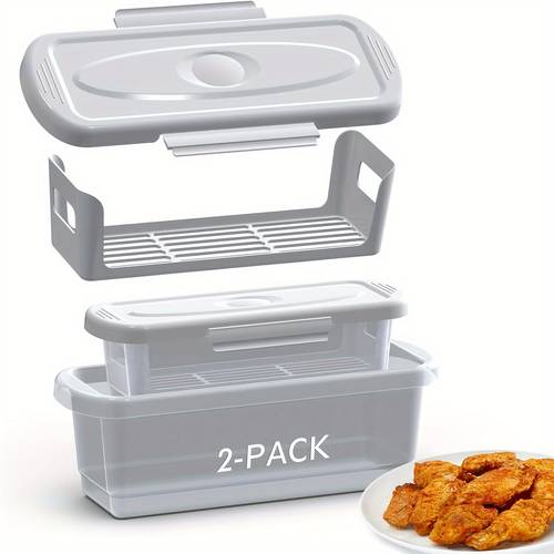 item picture set of 2 covered batter mixing bowls mess flour seasoning containers with a bread tray suitable for fried chicken fried fish etc parent interactive set