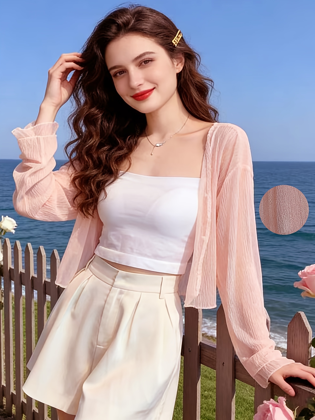 1pc Women's Casual Jacket, Lightweight and Breathable Short Cardigan  Outerwear, Elegant and Fashionable Summer Cover-Up Jacket, Outer Shawl for  Wearing Over Camisole Dresses, Vacation Beach Casual ...