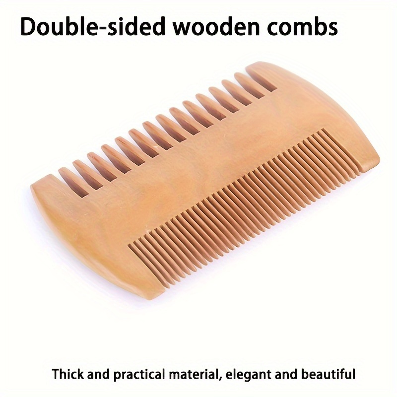 

Double-sided Wooden Combs For Normal Hair - Peach Wood And Sandalwood Lice-and-nit Beard Comb With Thick And Elegant Material