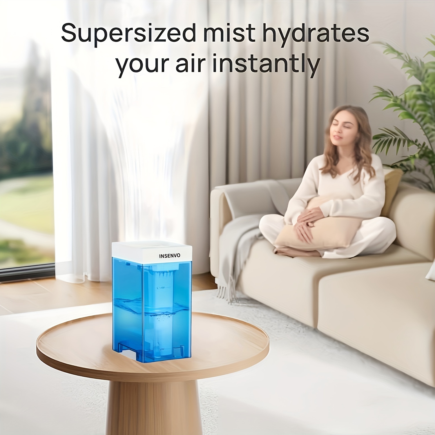 

1pc Quiet Humidifier With Top Water Injection Leak-proof Design, 3 Adjustable Levels, Large 5l Capacity, Plastic, 110v-130v Us Plug, For Multiple Room Types