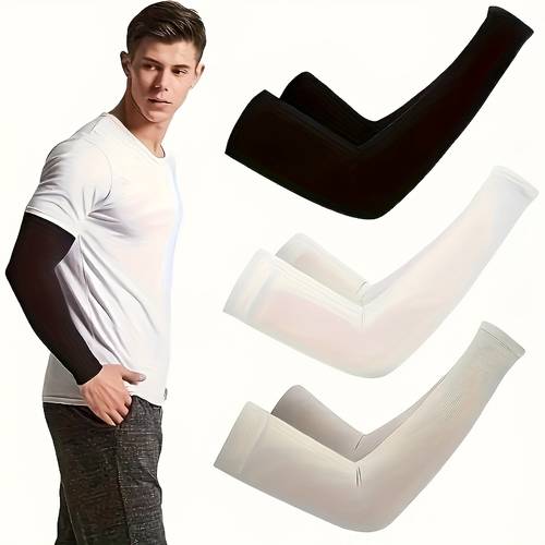 6 protectores de brazo para enfriamiento - fibra de poliéster elasticidad y transpirable, para conducir, golf, pesca, ciclismo y deportes - color , elástico