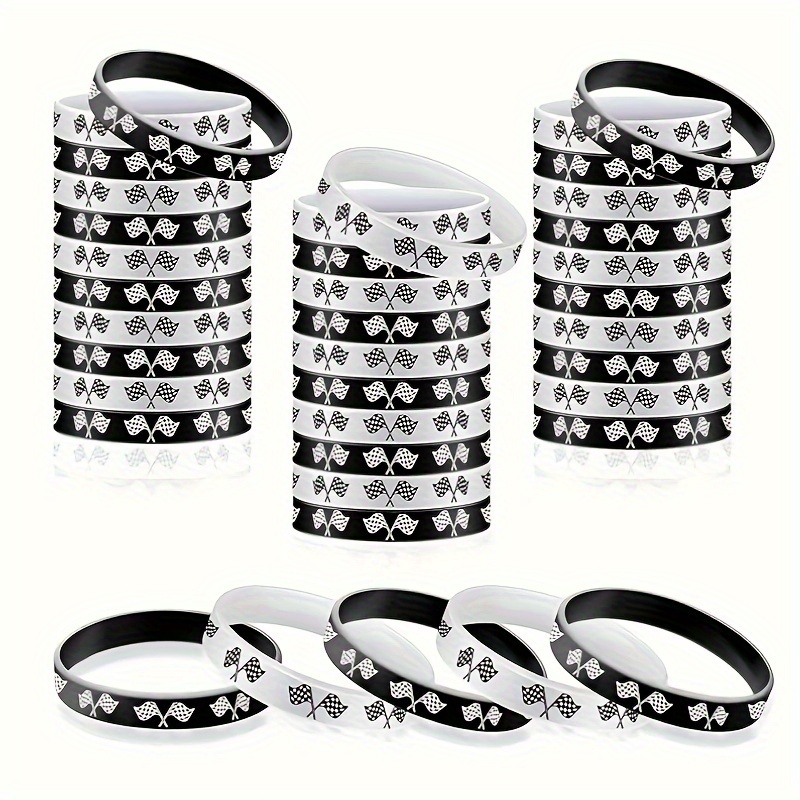 

12pcs Racing Silicone Wristbands - Car & Motorcycle Club Events, Party Favors, And Gifts For Him/her