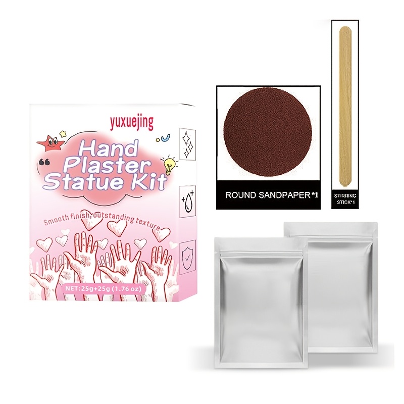 TEMU Kit de Plâtre à Main 3D DIY pour Couple | Capturez le Moment de Tenue de Main, Créez Votre Moulage de Main 3D, Reproduisez les Détails de de et