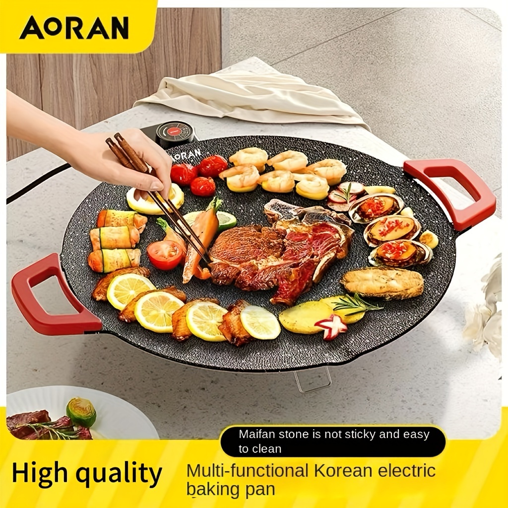 

Electric Grill Indoor, Large Electric Grill, Fried Meat In The Plug-in Ready-to-use Fire Adjustable To Clean Electric Grill, Indoor And Outdoor Multi-functional Electric Grill