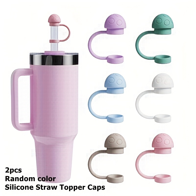 Silicone Straw Topper Caps For 30-40oz Tumbler With Handle, 10mm Reusable Straw Covers, Dustproof Tip Lids For Cup…: retailer-supplied image