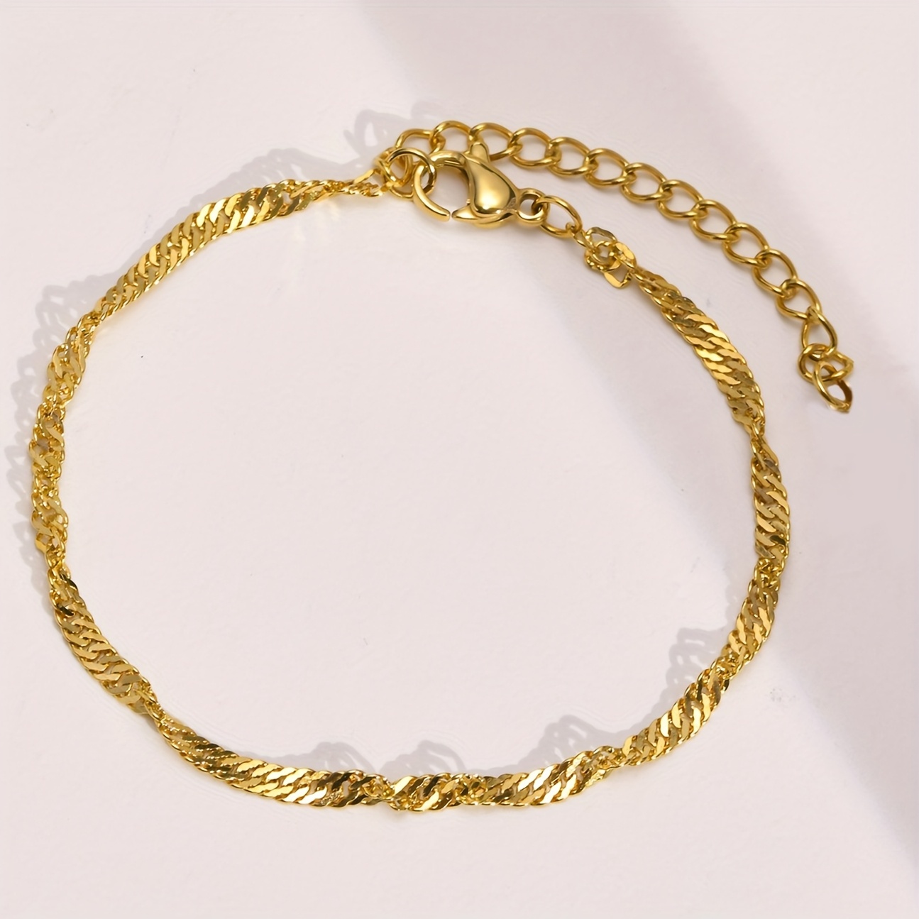 Women's Classic French Wave Chain Bracelet, Minimalist Style