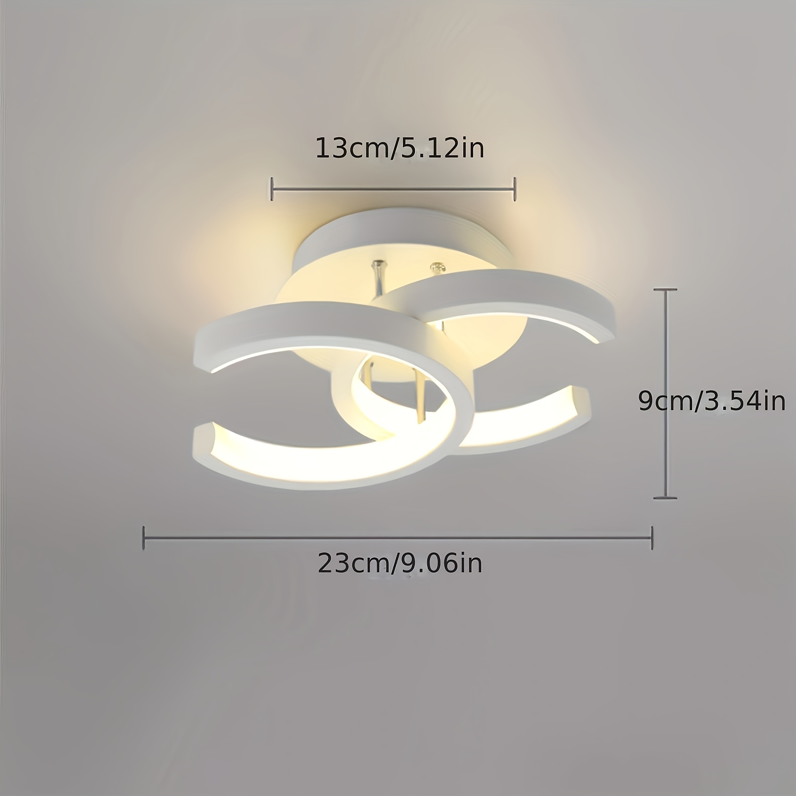 1pc Modern Minimalist Arc LED Ceiling Light, 3000-6000k Adjustable LED Ceiling Light, Black/White Metal Design, Wide Voltage Hardwired, for Hallways, Kitchens, Bathrooms, Stairs, Balconies, and Indoor Lighting, Indoor Lighting Solution|Sleek Ceiling Light|Adjustable Color Temperature, LED Ceiling Lights