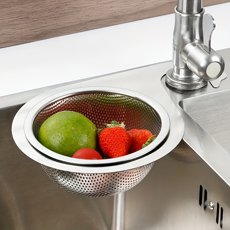 space saving stainless steel kitchen sink filter ideal for food waste vegetable filtration durable metal drain basket vegetable filter sink drain filter details 3
