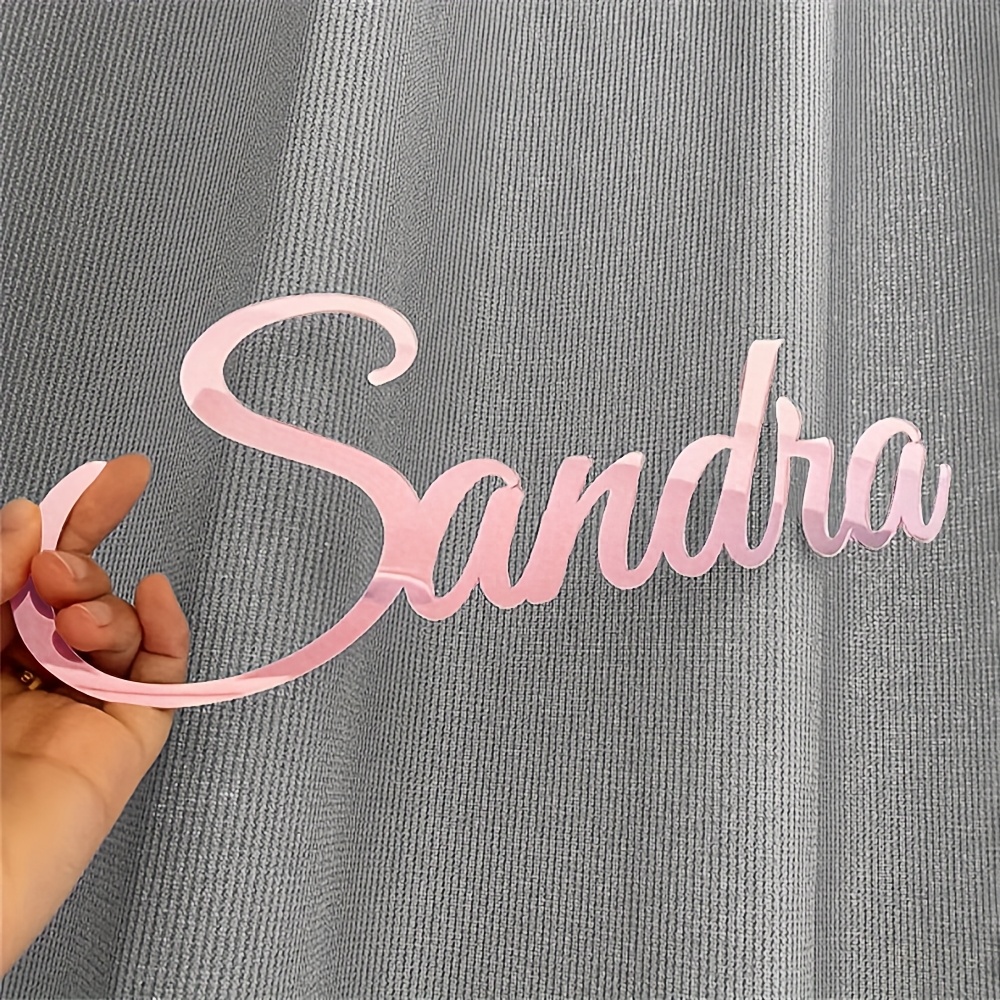 TEMU Logo con lettere in acrilico a specchio personalizzato e piatto 2D - Autoadesivo, design riflettente a specchio personalizzato, decorazioni per
