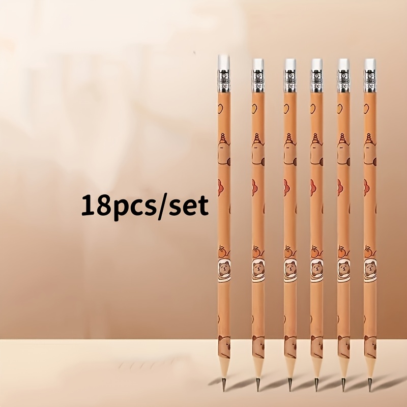 Wooden Pencils With Capybara Designs, For Illustrators, Suitable For Office Scenes, Drawing, Accounting , And Everyday Gifts