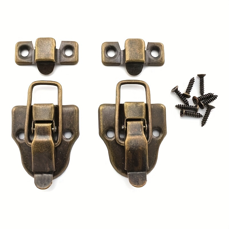 Antique Style Bronze Jewelry Tool Box Cabinet Drawer Lock Latch Toggle +  Screws 
