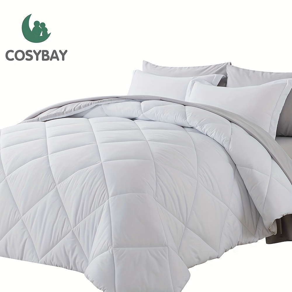 

Cosybay White And Lightwetight Full Reversible Bed In A Bag Comforter Sets 7pcs All Season Down Alternative Bedding Sets With Comforter, Pillow Shams, Flat Sheet, Fitted Sheet And Pillowcase