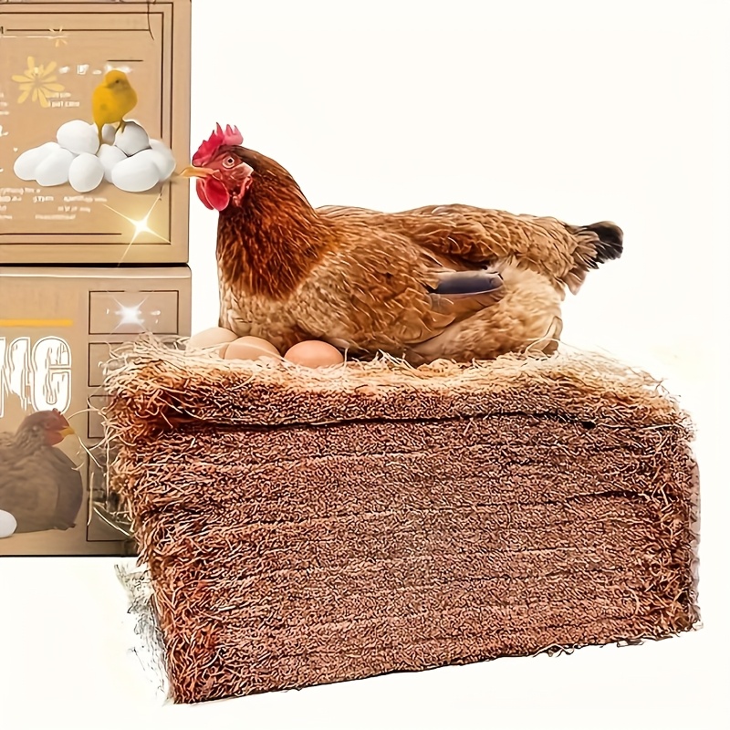 TEMU 6 Nest Pads, 11.8 Inches Square, Absorbent Hen Pads, Domestic Poultry House Mattresses, Laying Hen Supplies