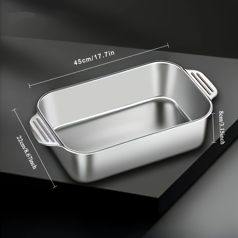 TEMU [kitchen Tools] Multi-functional Stainless Steel Baking Tools, Size For More Safety, Reusable Baking Pan For Grilling And Baking Home Kitchen