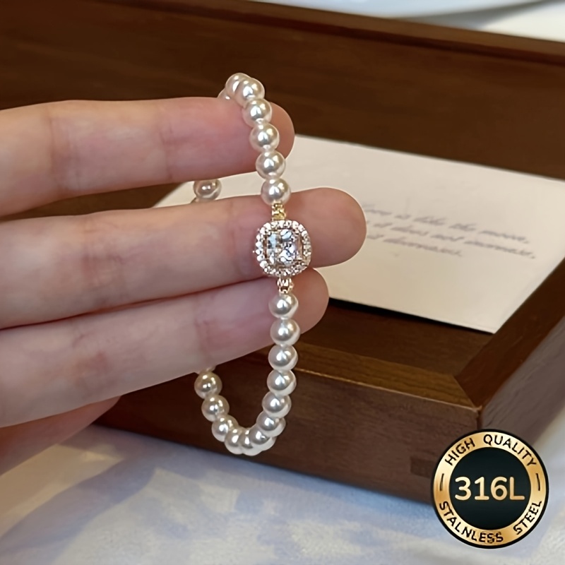 TEMU Vintage Bracelet, Made Of Hypoallergenic 316l Stainless Steel, A Lightweight And Comfortable Accessory For Mature Women. The Smooth, Non-scratch
