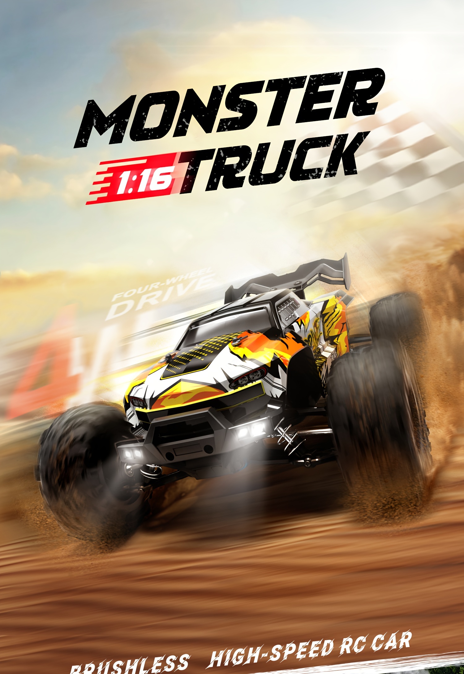 1:16 Scale 70Km/h Super High Speed RC 4WD Off-road Vehicle RC Climbing Car Brushless Motor Youth Over 14 Years Old Children And Adult Racing Toys, Most Ideal Gift