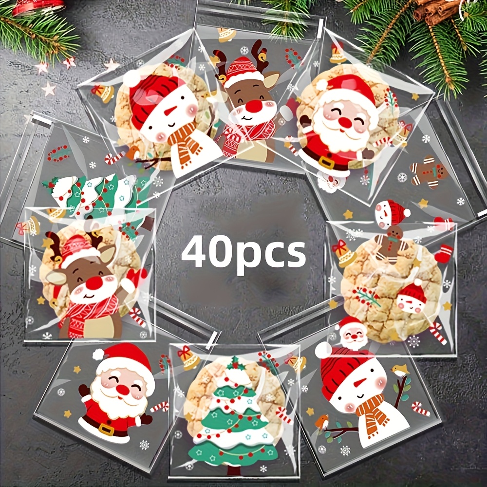 Image of Gift For Her/him 40/80/120pcs Candy Packaging Bags, Self-adhesive Baking Treat Bags For , Party & Holiday Gift Wrapping, Home Kitchen Supplies