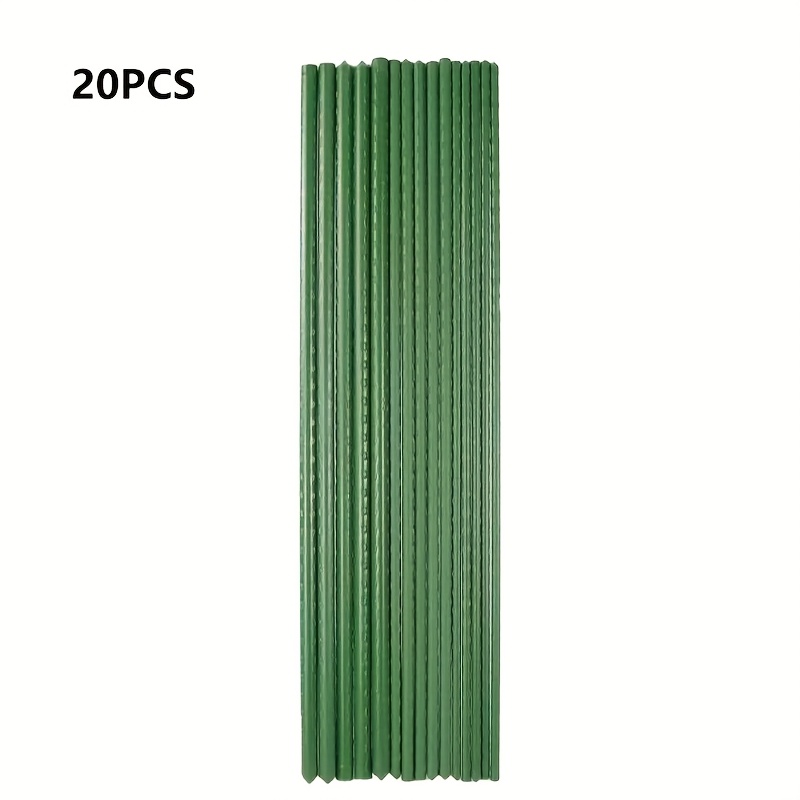 TEMU 20pcs Plant Support Stakes For Climbing Vegetables, & Fruits - 2 Lengths, Durable Green Cylindrical Garden Stakes For Tomatoes, , Beans, Peas -