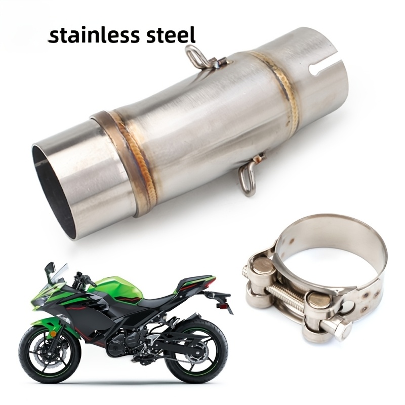 TEMU For Ninja400 Motorcycle Modified Exhaust Middle Front Pipe Bend Fitting Parts