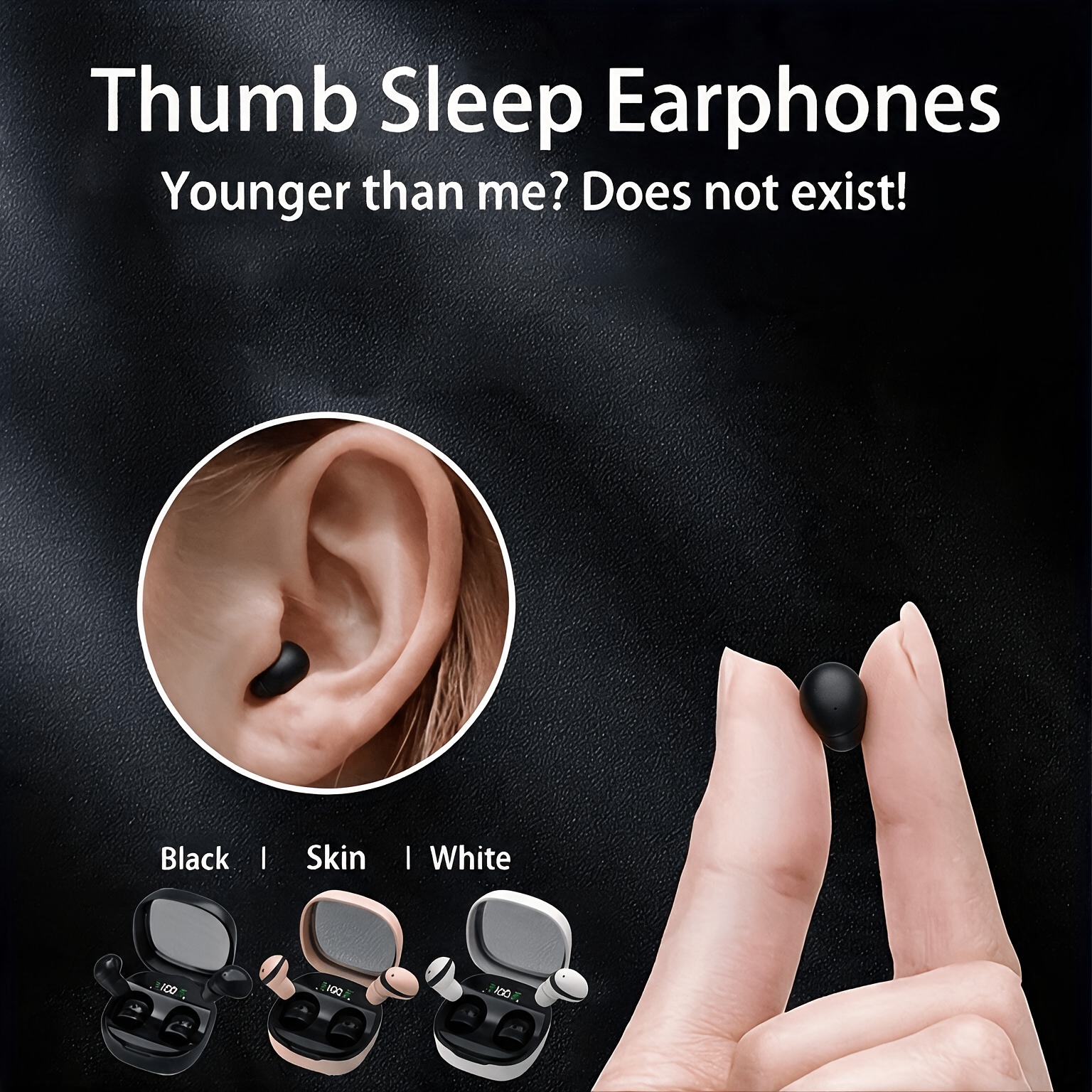 imagen del artículo auriculares invisibles, los auriculares mini más pequeños, no necesitan linterna, auriculares inalámbricos mini para dormir,   para orejas pequeñas, regalo súper lindo para novia