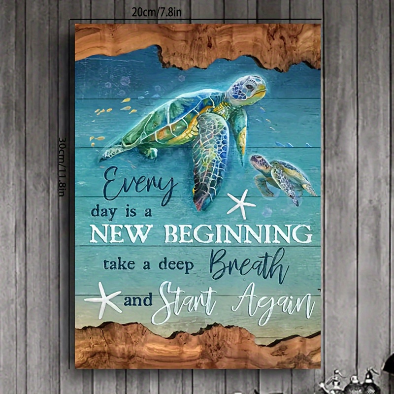 

1pc Turtle Painting, Sea Turtle Coast Canvas Picture Turtle Life Is Like The Ocean Wall Art Prints, Canvas Decor Wall Art For Bedroom Living Room Home Walls Decoration With Framed Ready To Hang
