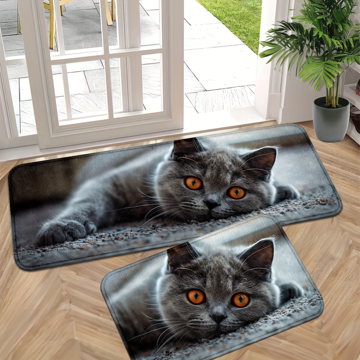 

Adorable British Shorthair Cat Door Mat - Non-slip, Washable Indoor Entrance Rug For Kitchen, Bathroom, Laundry Room - Thick Polyester Runner Carpet
