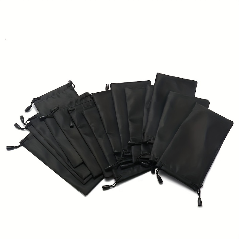 

10pcs Portable Soft Black Sunglasses Bags, Glasses Storage Drawstring Bags, Ideal Choice For Gifts