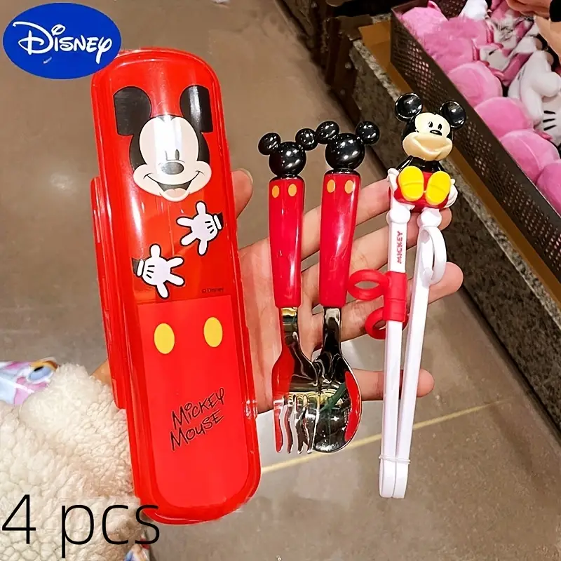 4pcs training chopsticks and 304 stainless steel fork and spoon cartoon novelty style with box princess and portable learning chopsticks cute tableware suitable for beginners outdoor camping accessories home supplies birthday christmas gift Product details 3