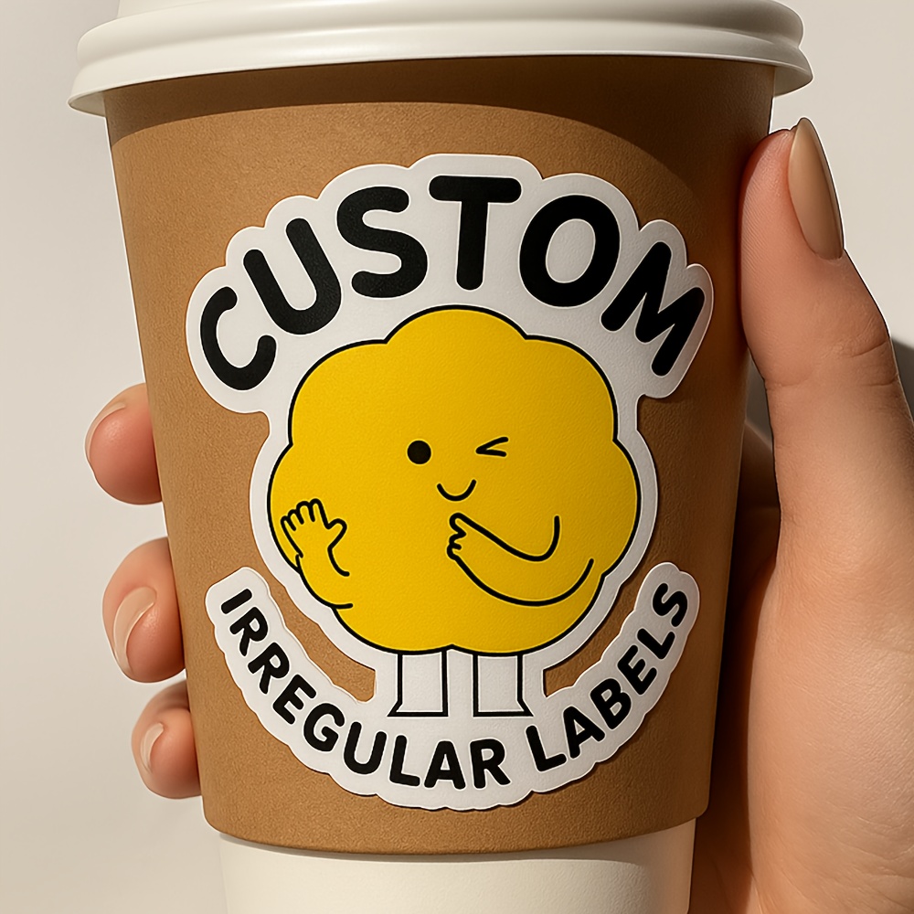 TEMU カスタムダ紙ステッカー＆ラベル、ビジネスに合わせたパーソナライズ、写真画像、パッケージシール、不規則形状デカール、カップ、スーツケース、マグカップ、・誕生日パーティーに最適