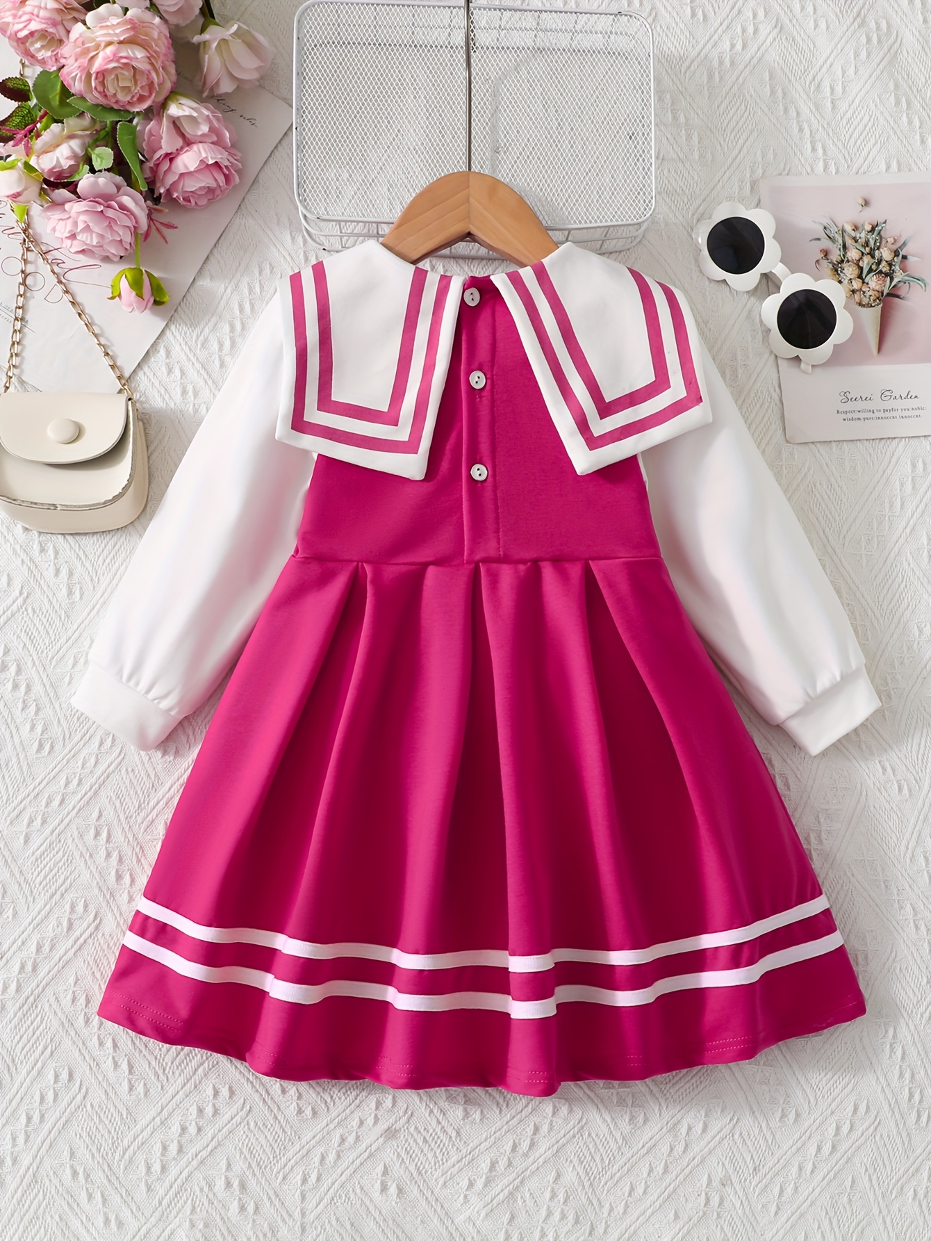 girls casual cute stitching sailor collar Temu Italy