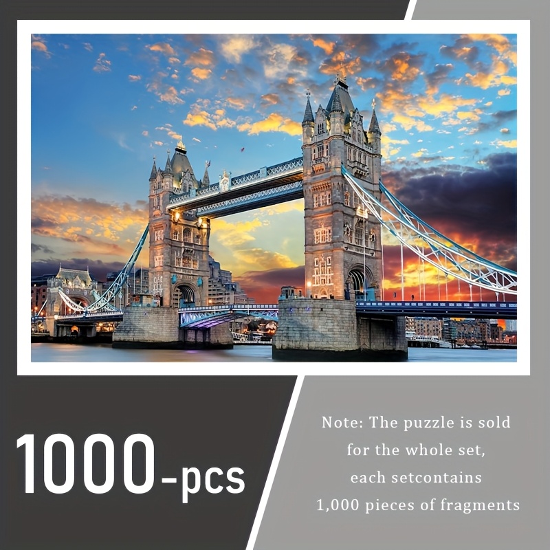 

1000pcs Tower Sunset Puzzle, Large 19.7x27.6 Inch High-quality Paper Jigsaw, , Decor For Diy Enthusiasts, Perfect Birthday Gift