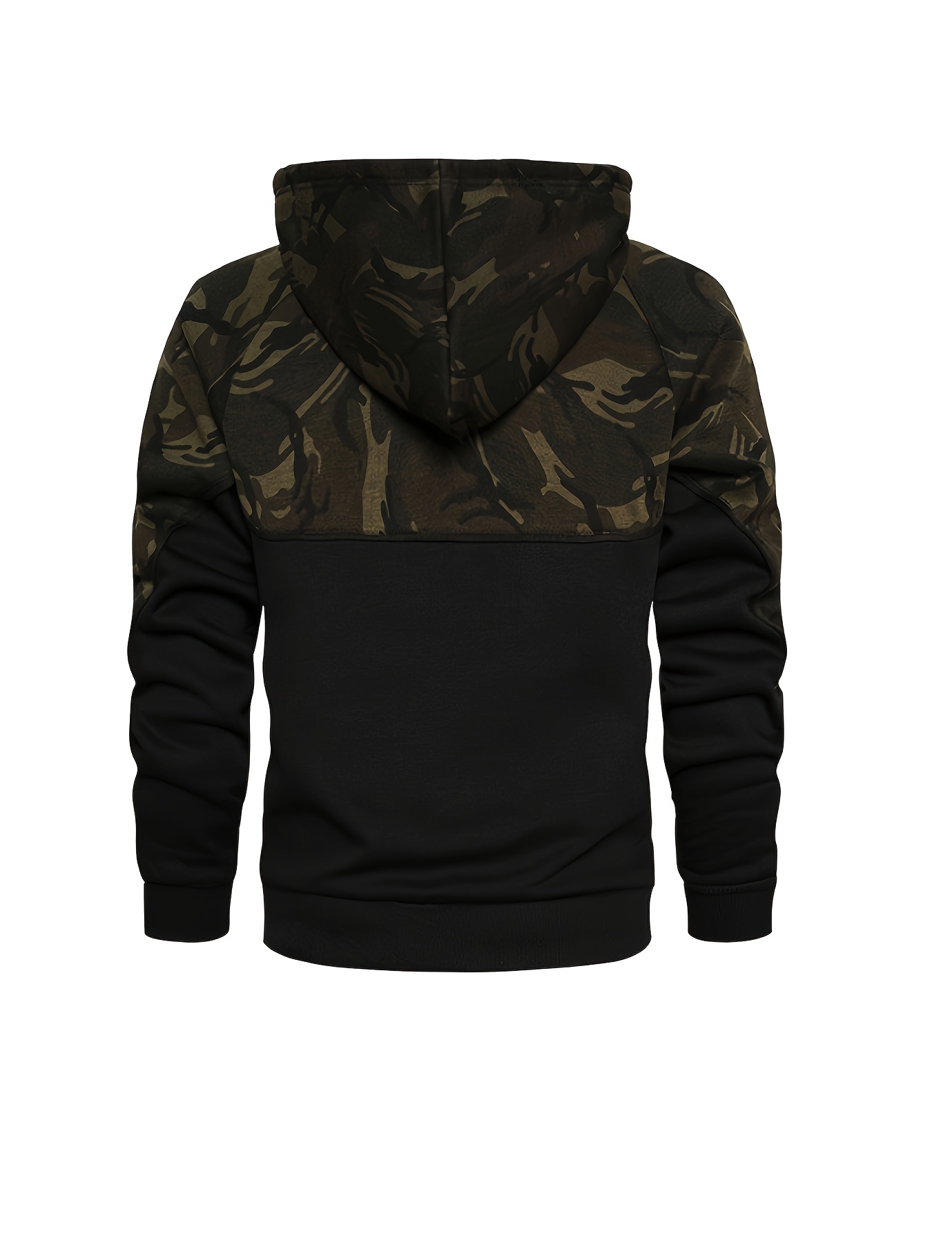 large size camouflage fleece pullover hoodie mens loose casual sports drawstring hoodie