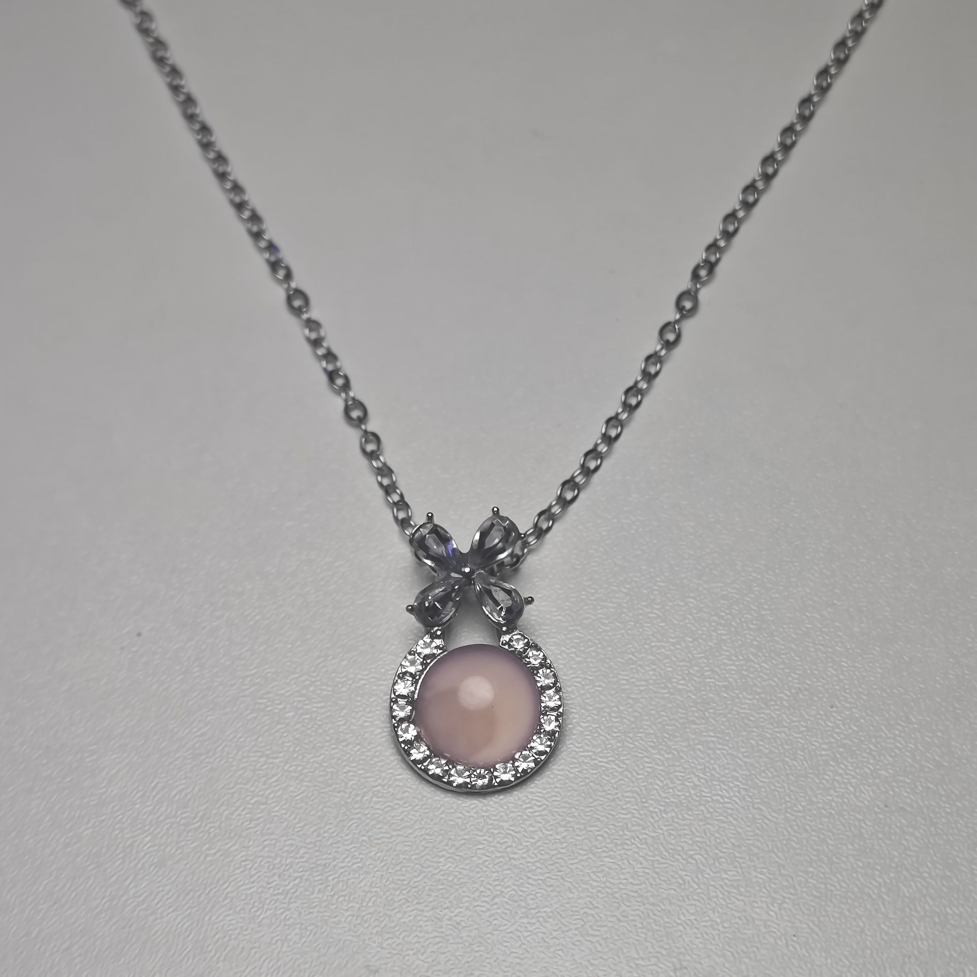 Minimalist Butterfly Style Bezel Necklace with Gemstones