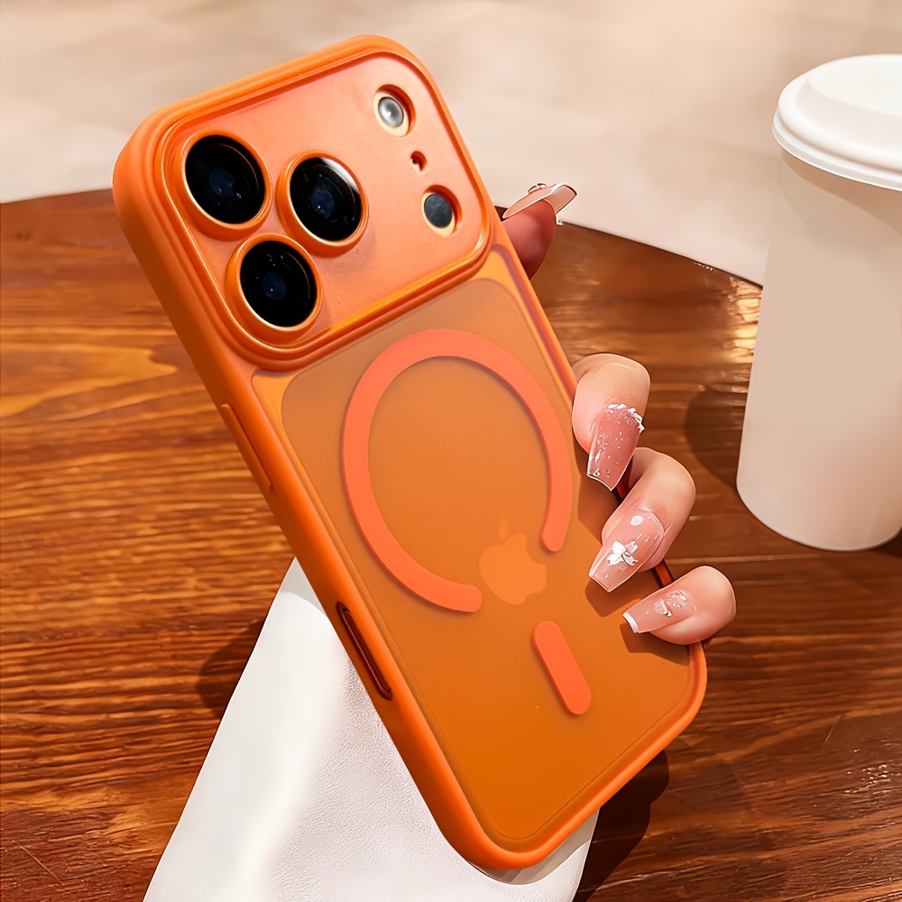 Phone Case - Luxury Magnetic Wireless Charge Phone Case Suitable for Iphone 17 Pro Max Air 16 15 14 13 12 11 Pro Max Plus Matte Translucent Hard Back Armor Shockproof Camera Lens Protection Cover