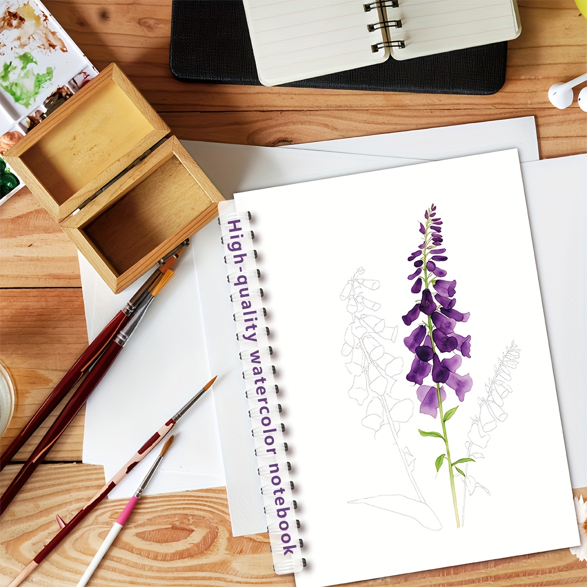 A5 Watercolor Paper Pad with Spiral Binding, Thick Pages