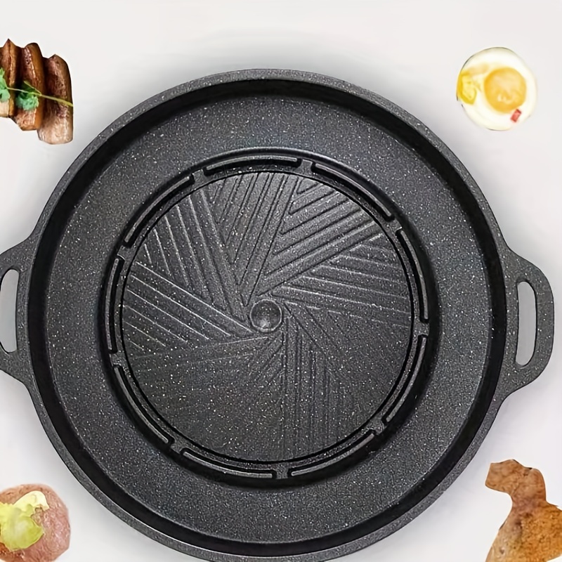 TEMU Aluminum Alloy Hot Pot & Bbq Pan - Smokeless, Dual-use For Home And Outdoor Cooking