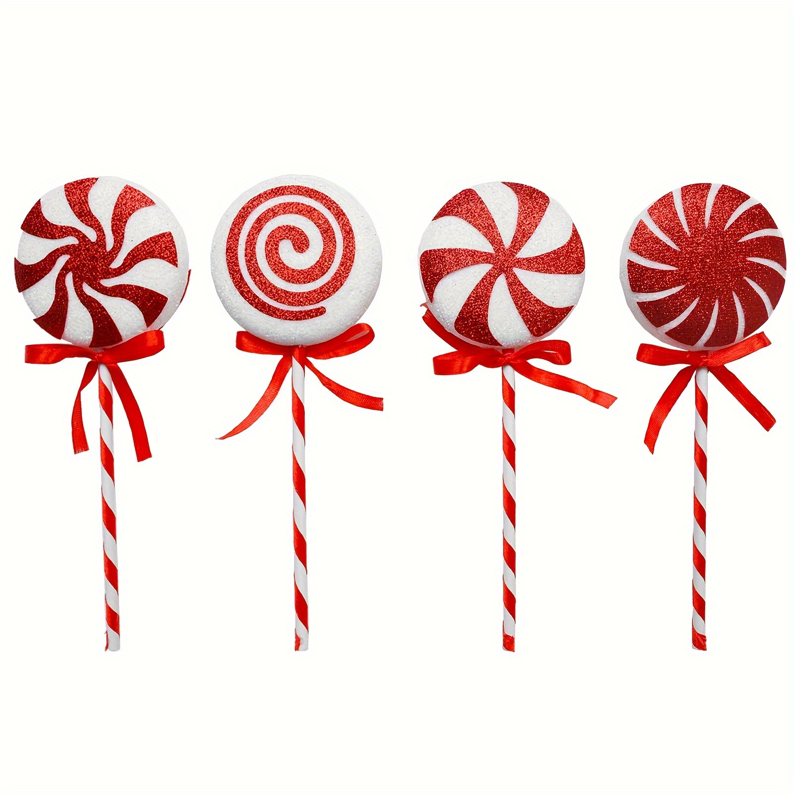 TEMU 4pcs Christmas Tree Candy Ornaments - Festive Holiday Decorations, No Power Needed, Featherless