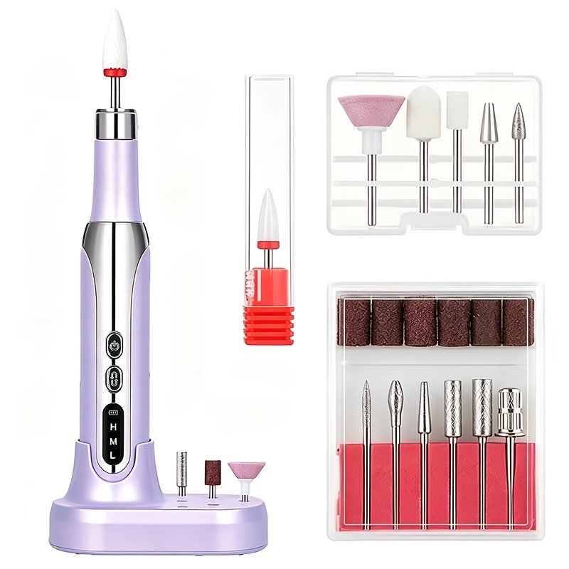 TEMU Usb Rechargeable Electric Nail Drill Kit - Multi-level Adjustable, Portable And Foot Care Tool, Includes Nail Drill And Dead Skin Scraper,