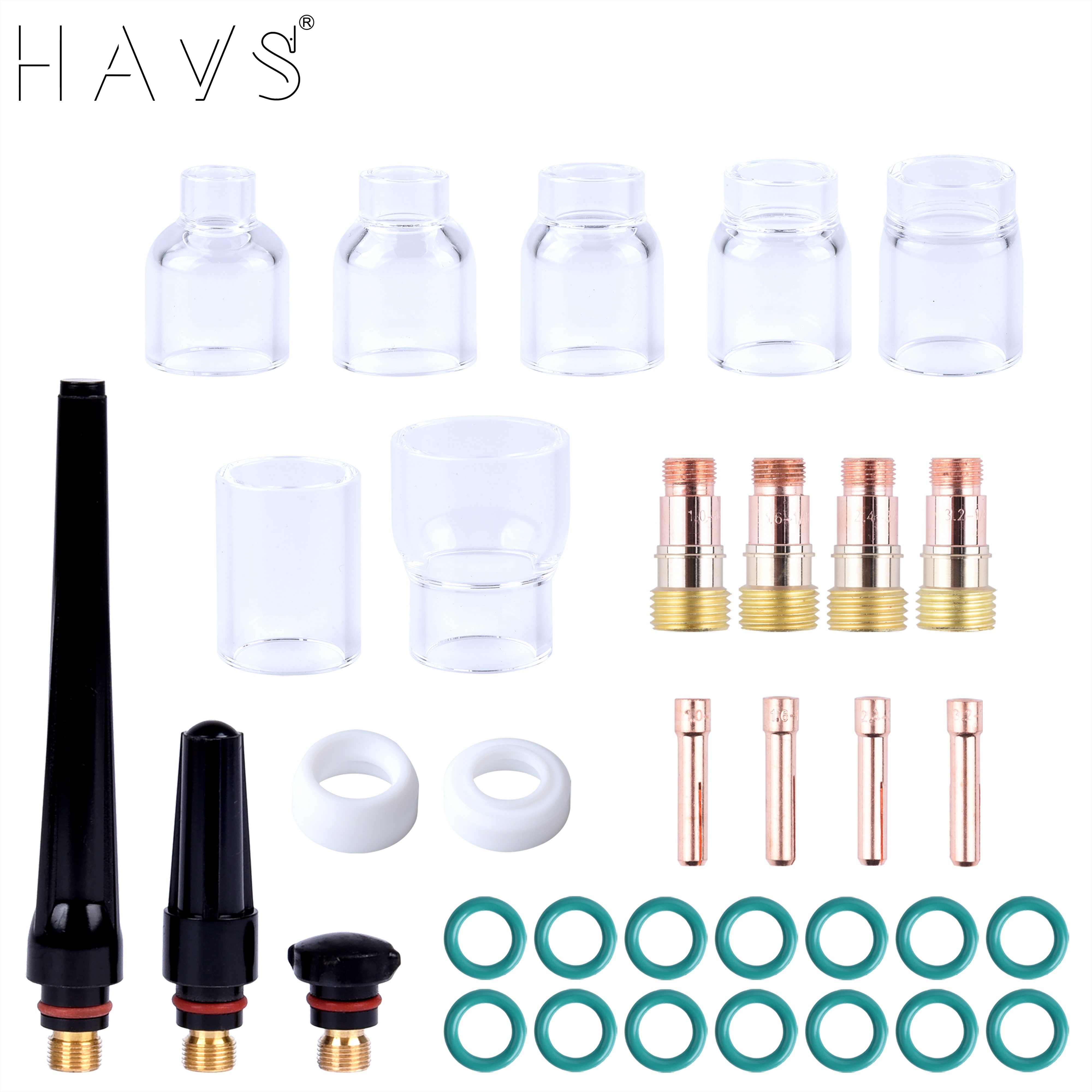 Image of 34pcs Tig Welding Accessories Wp17/18/26 Series