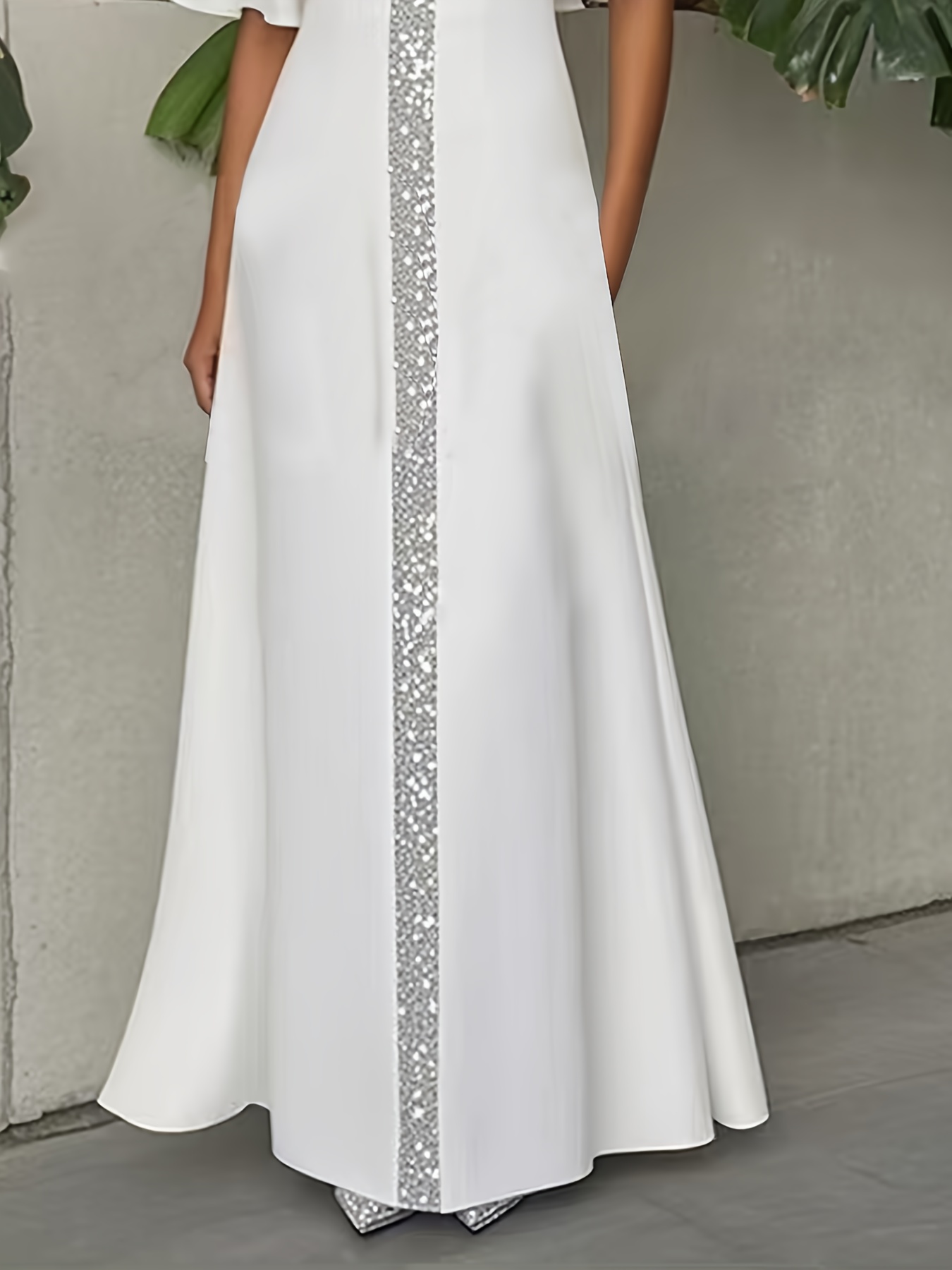 womens elegant formal everyday white dress flared sleeves - Temu
