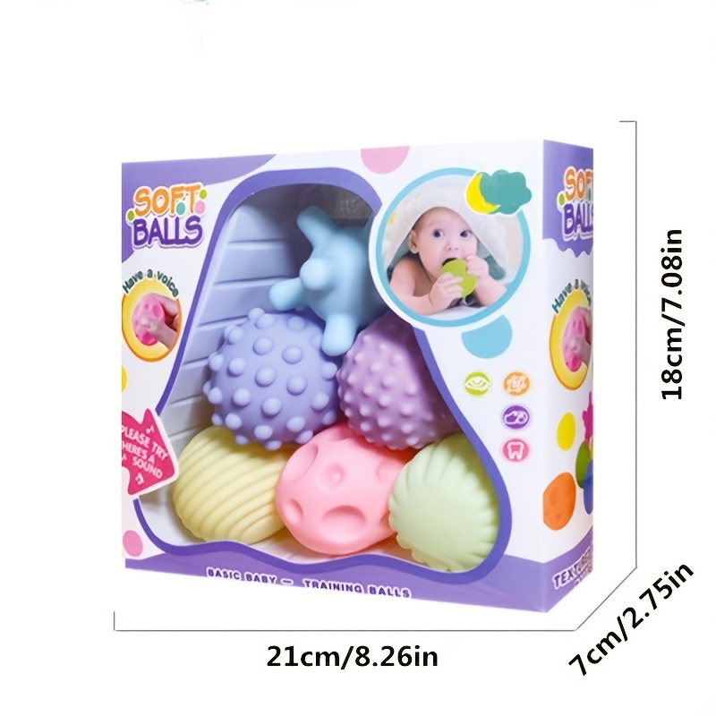 6pcs Youngsters Sensory Balls, Textured Hand Touch Massage Toys, PVC Material, Non-Battery Operated, Assorted Colors, for Youngsters Ages 3-6 Years, Youngsters Toys