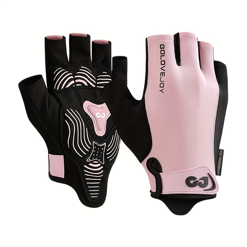TEMU 1 Pair Of Half Finger Fitness Gloves For Men's And Women's Sports Exercise, Outdoor Cycling, Anti Slip, Breathable, Sweat Absorbing Gloves