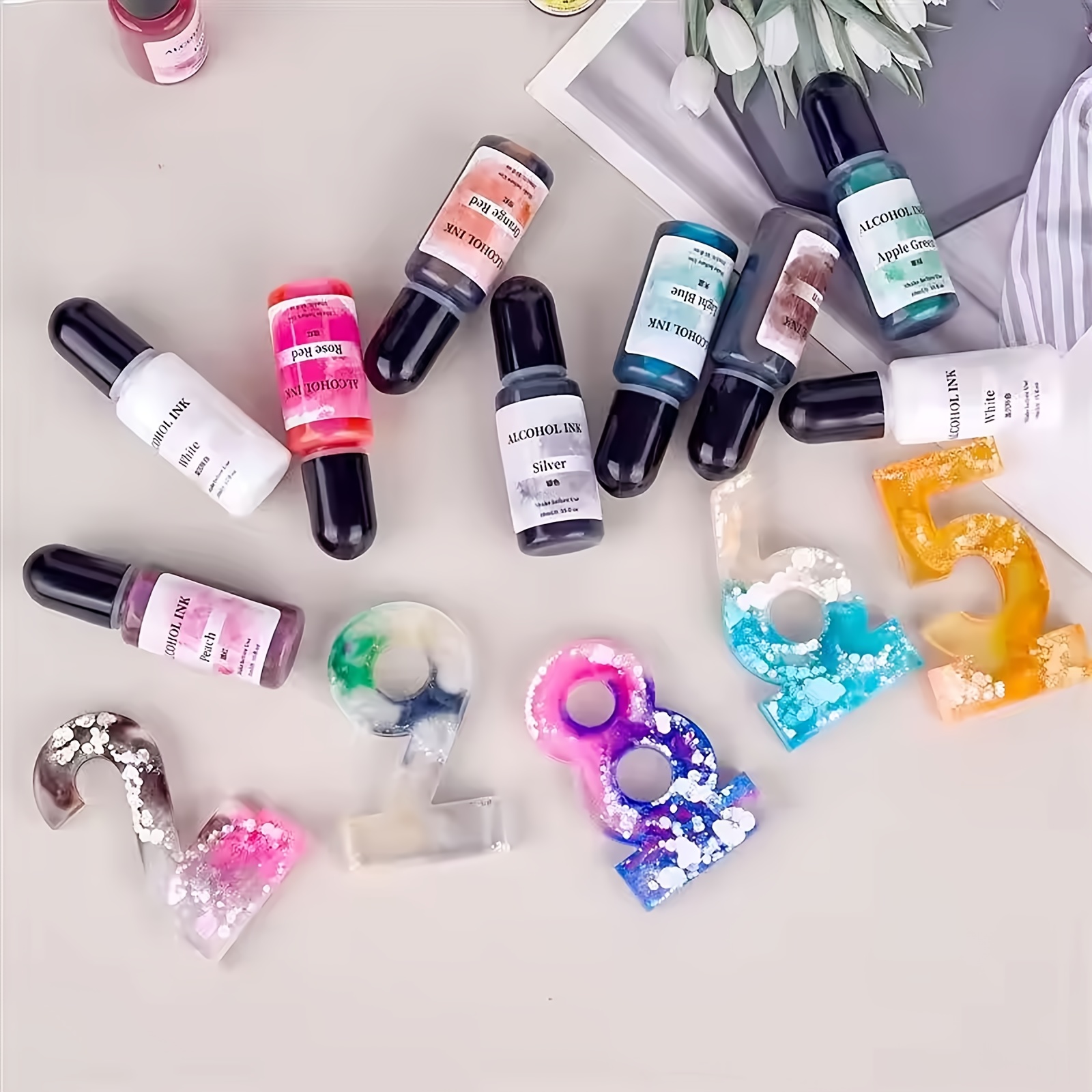 30pcs/set 10ml Diffusion 3D Gradient Essence DIY Rendering Ink Coating Handcraft Dye Decorative Accessories [for professional artistic use], Creative Projects, Artistic Rendering, Gradient Effect, Matte Finish, Smooth Application, Precision Crafting, Craft Supplies, Resin Coating, DIY Hobbyists, Craft Enthusiasts