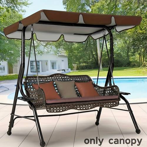 1pc outdoor swing canopy cover rainproof outdoor canopy cover courtyard swing removable and washable sunshade protective cover no frame included