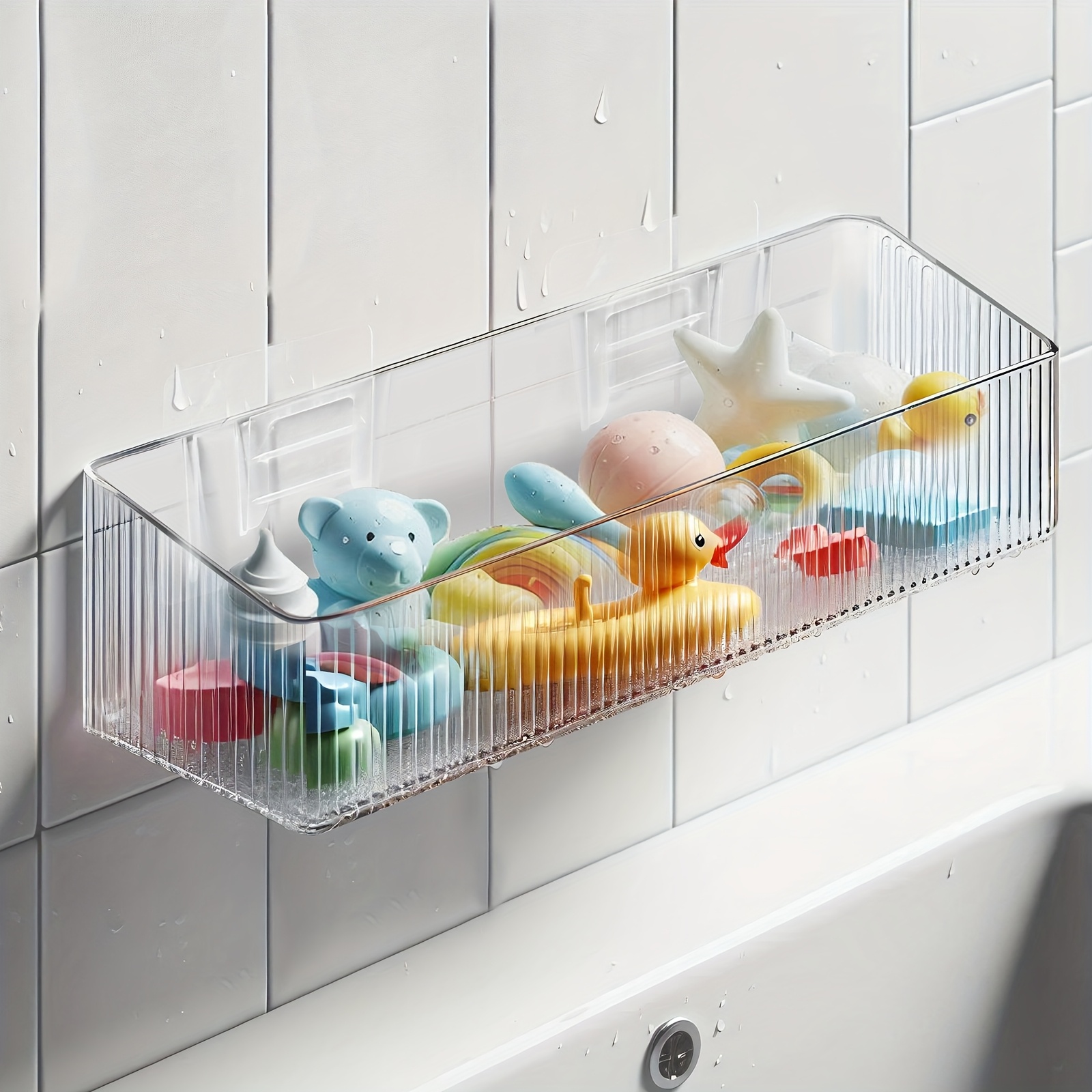 Wall-mounted Bathroom Storage Boxes, No Drilling Required For Installation, And, With Drainage Holes, Perfect For Storing Shower, Bathroom Storage Boxes | | Durable Plastic Boxes