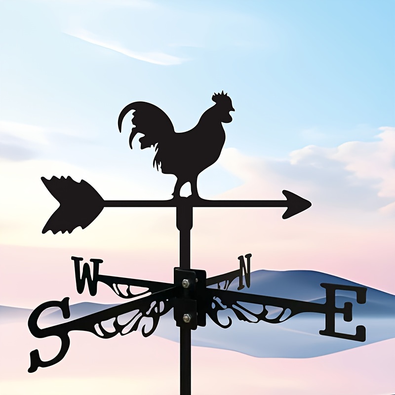 TEMU A Rooster Weather Vane, Rust-resistant Outdoor Decorative Craft For Rooftop Gardens, Garden Sheds,, Fence Posts, And Greenhouses, Suitable For Festive Outdoor Courtyard Art Crafts